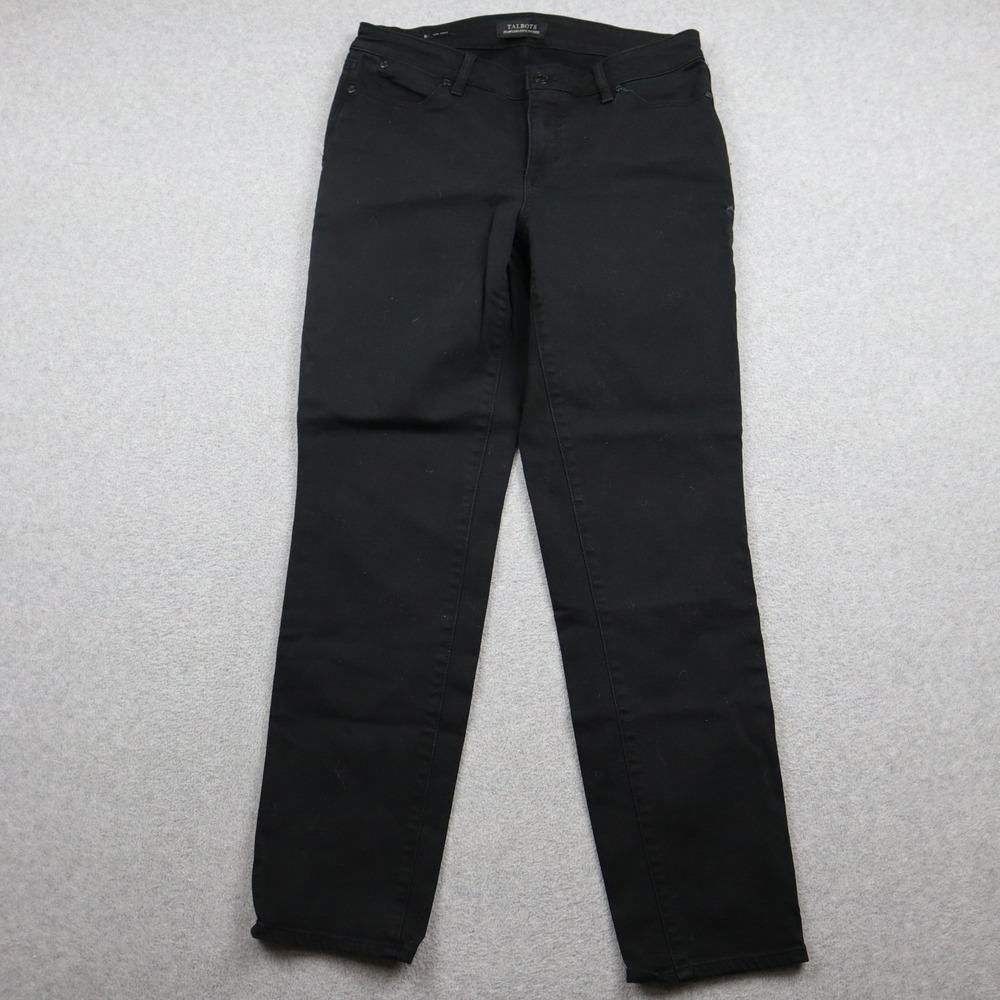 Talbots Jeans Womens 8 Flawless Five-Pocket Slim Ankle Black Stretch Mid Rise